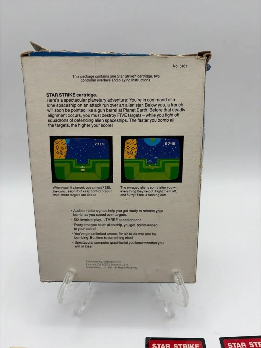Star Strike (Mattel Intellivision 1981) Complete w/ Box Manual + 2 Overlays CIB